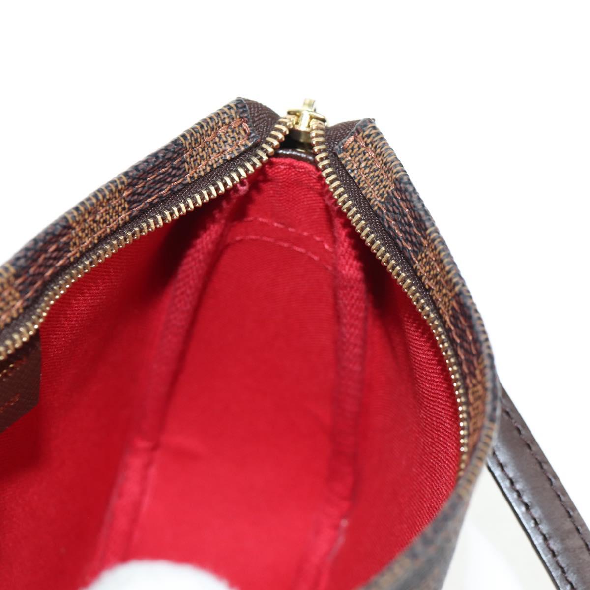 LOUIS VUITTON Damier Ebene Trousse Makeup Pouch N51982 LV Auth 142815V
