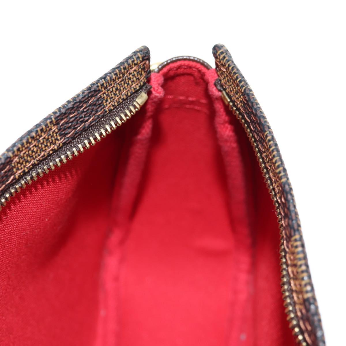 LOUIS VUITTON Damier Ebene Trousse Makeup Pouch N51982 LV Auth 142815V
