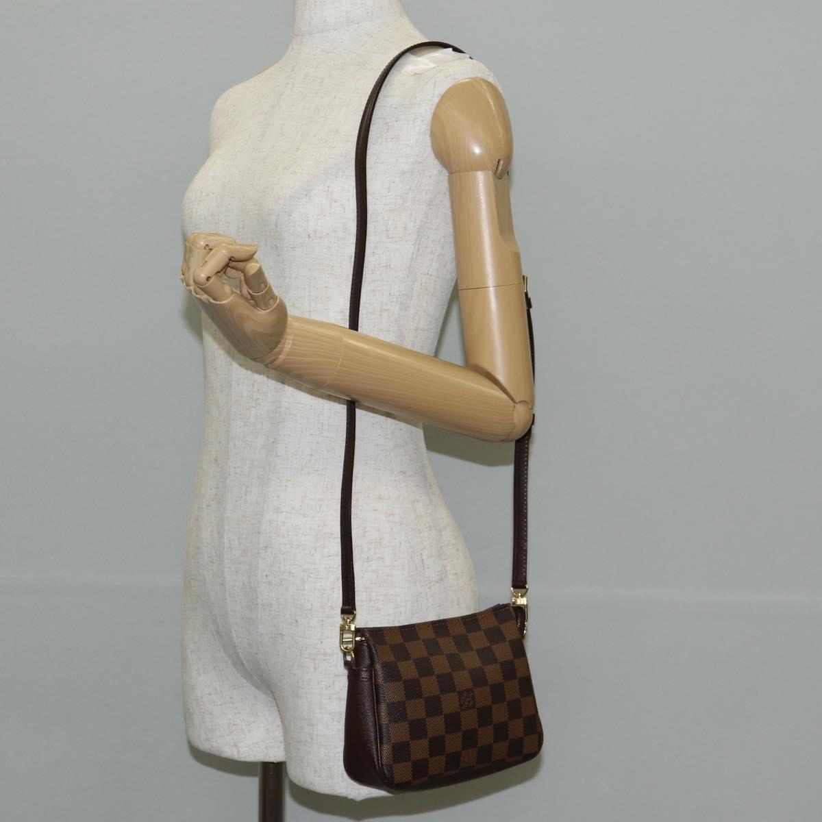 LOUIS VUITTON Damier Ebene Trousse Makeup Pouch N51982 LV Auth 142815V