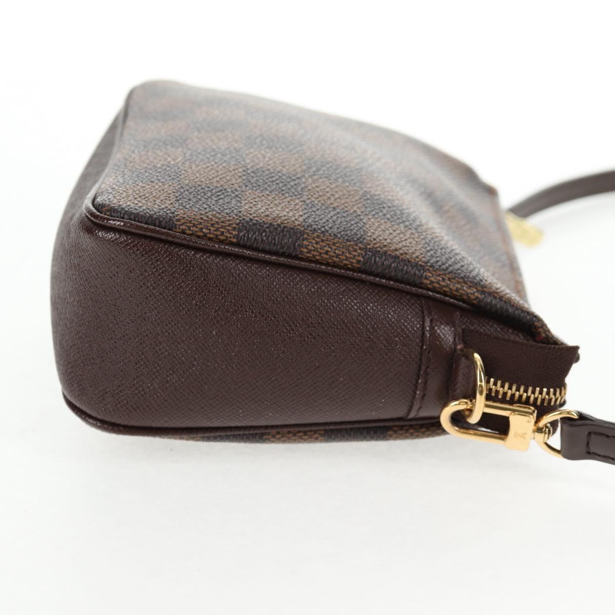 LOUIS VUITTON Damier Ebene Trousse Makeup Pouch N51982 LV Auth 142815V
