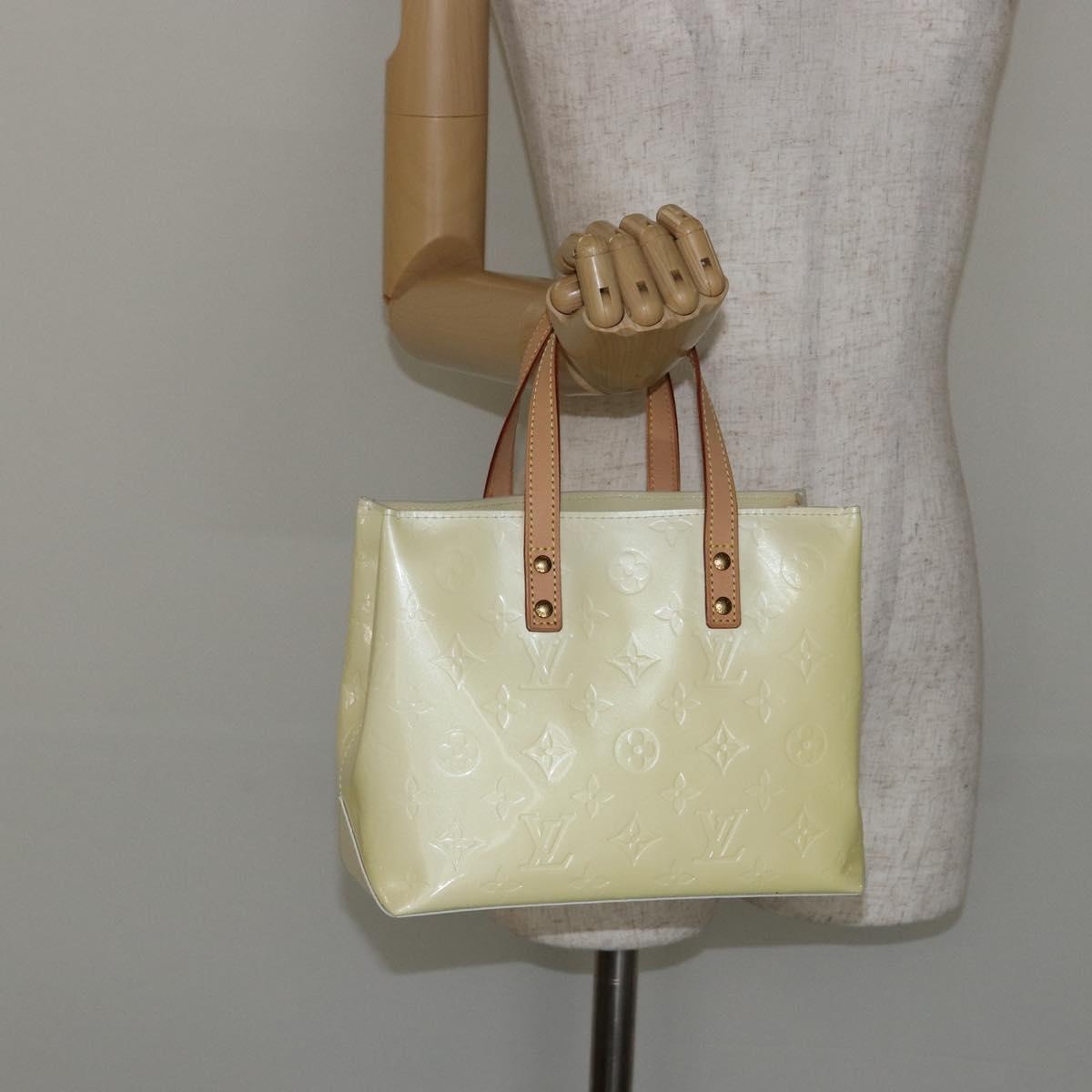 LOUIS VUITTON Monogram Vernis Reade PM Hand Bag Perle M91336 LV Auth 142816