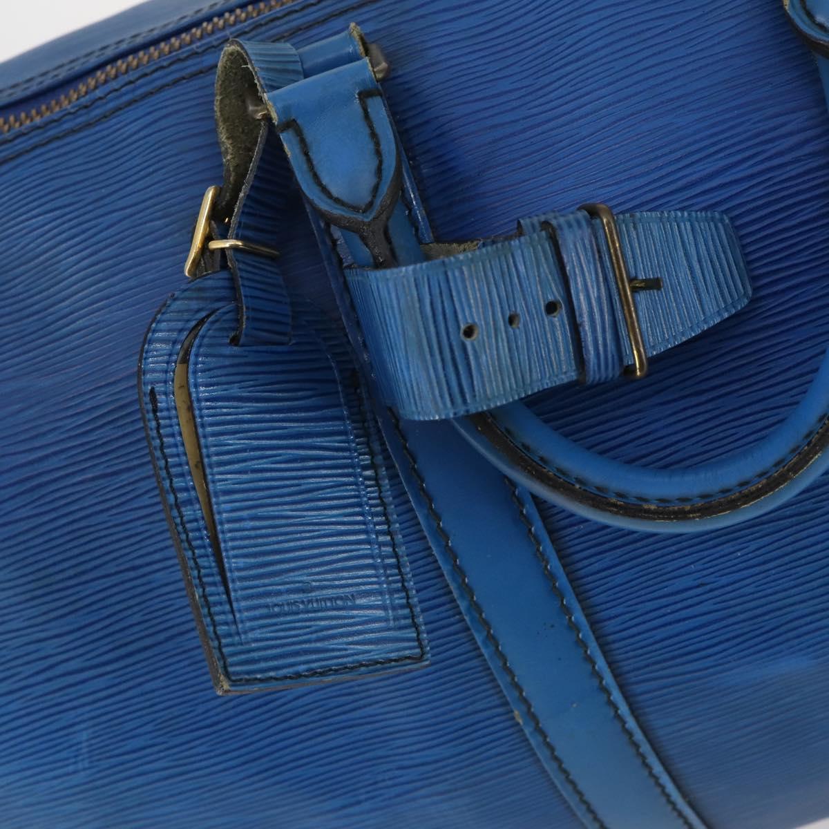 LOUIS VUITTON Epi Keepall 45 Boston Bag Blue M42975 LV Auth 142820