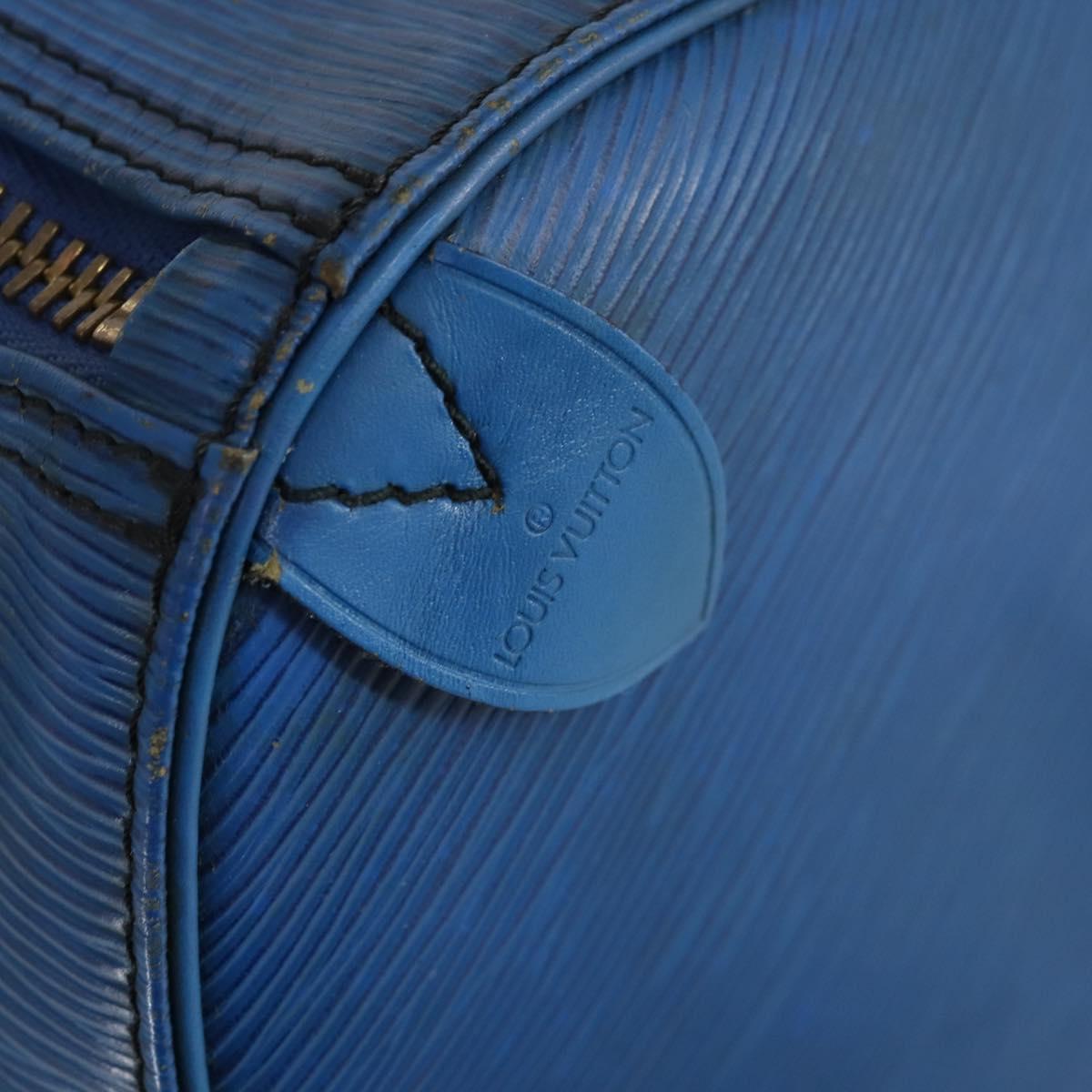 LOUIS VUITTON Epi Keepall 45 Boston Bag Blue M42975 LV Auth 142820
