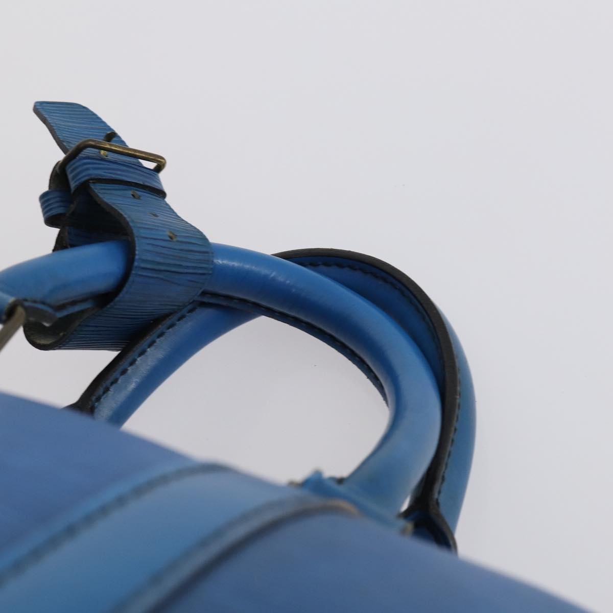 LOUIS VUITTON Epi Keepall 45 Boston Bag Blue M42975 LV Auth 142820