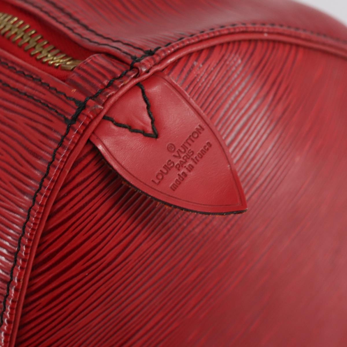 LOUIS VUITTON Epi Keepall 50 Boston Bag Red M42967 LV Auth 142821
