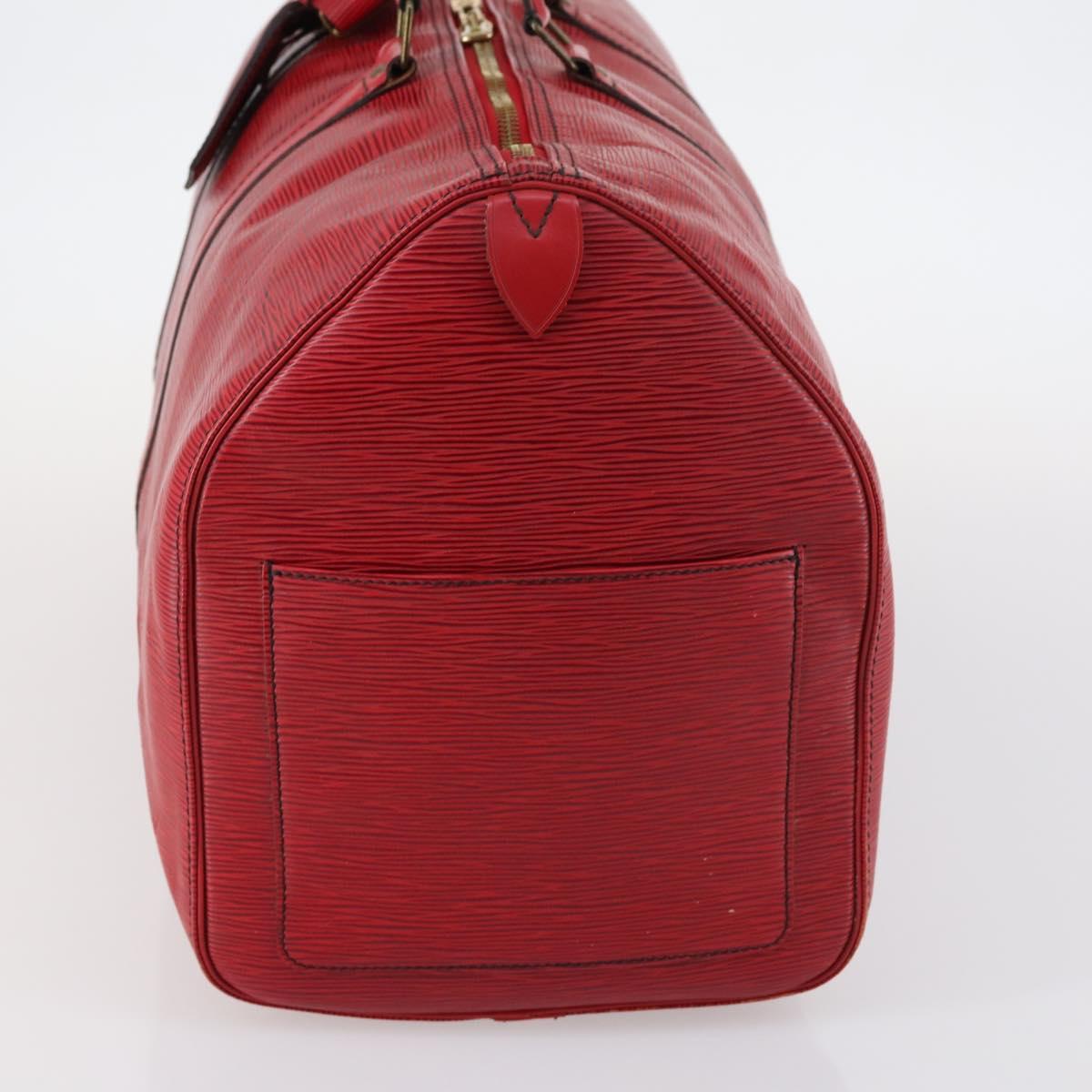 LOUIS VUITTON Epi Keepall 50 Boston Bag Red M42967 LV Auth 142821