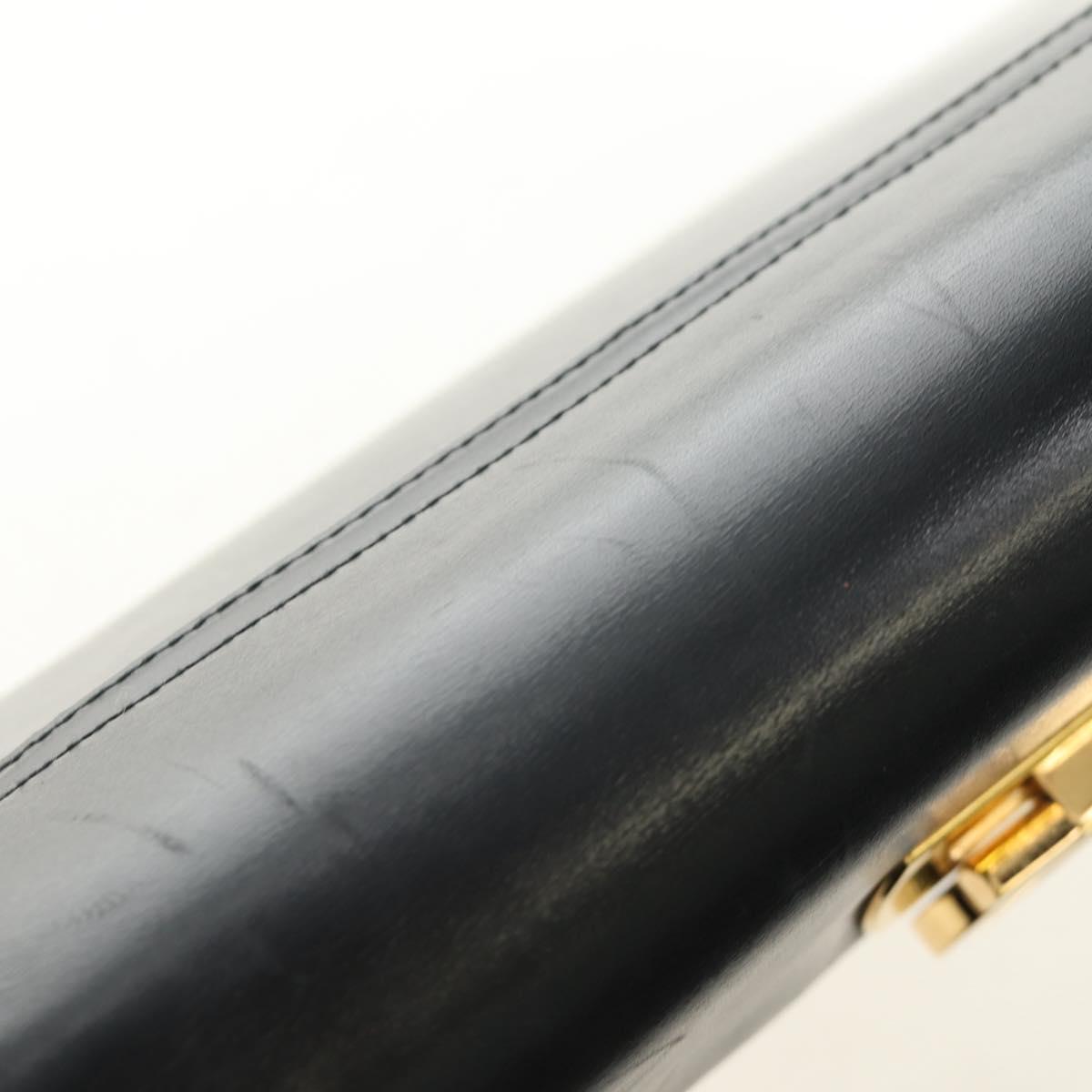 Salvatore Ferragamo Gancini Shoulder Bag Leather Black Gold Auth 142822