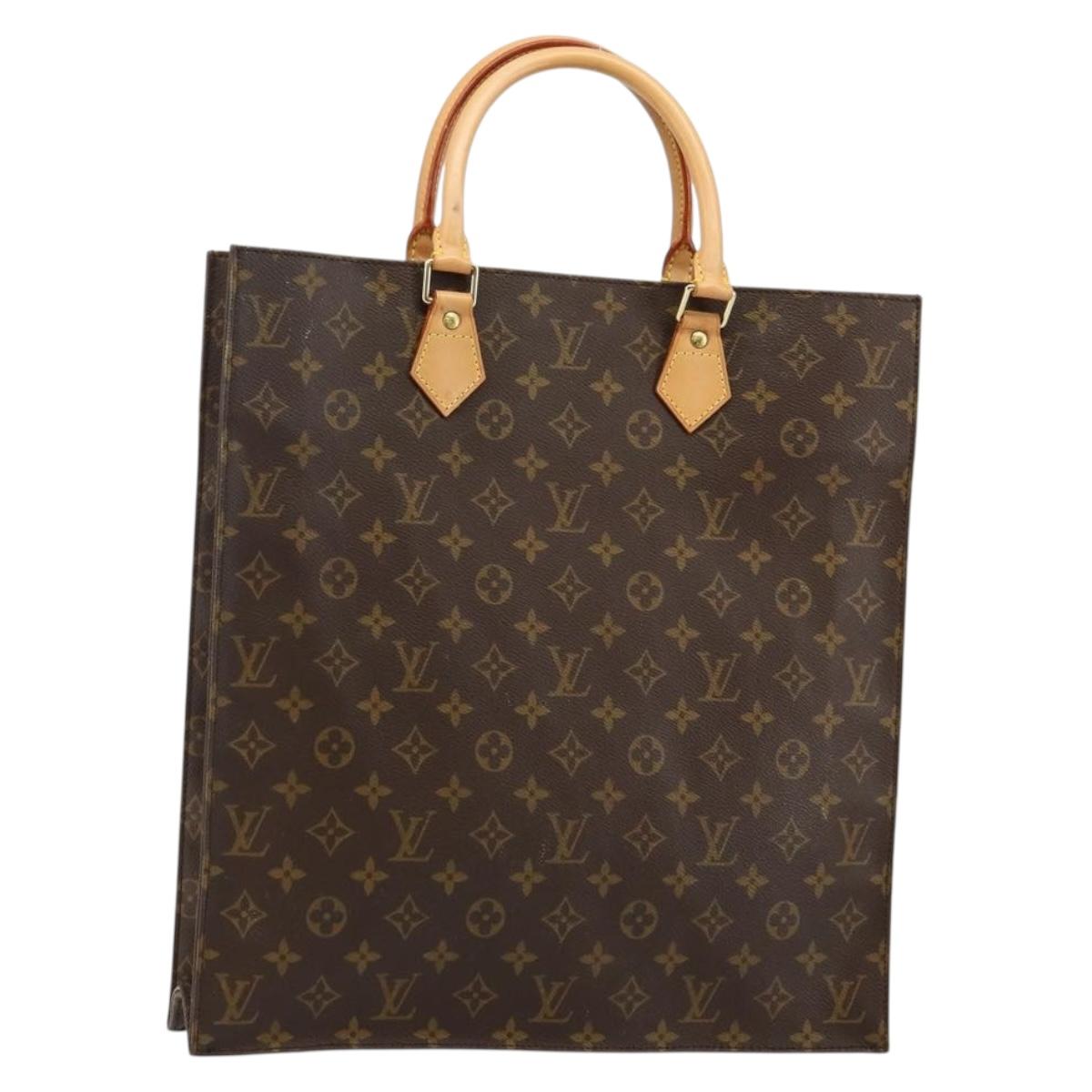 LOUIS VUITTON Monogram Sac Plat Hand Bag M51140 LV Auth 142831
