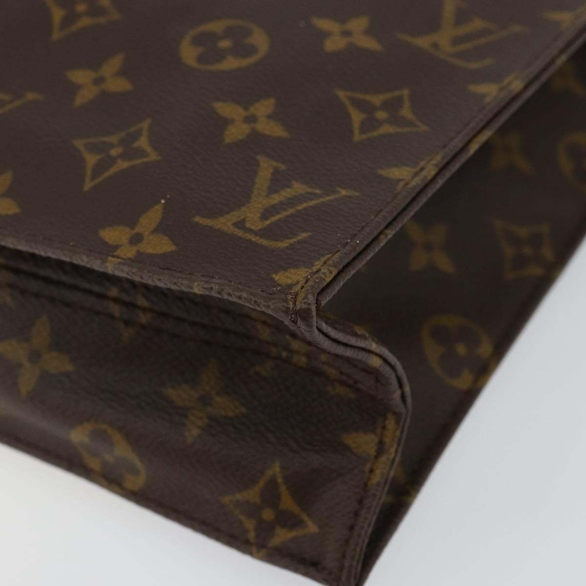 LOUIS VUITTON Monogram Sac Plat Hand Bag M51140 LV Auth 142831