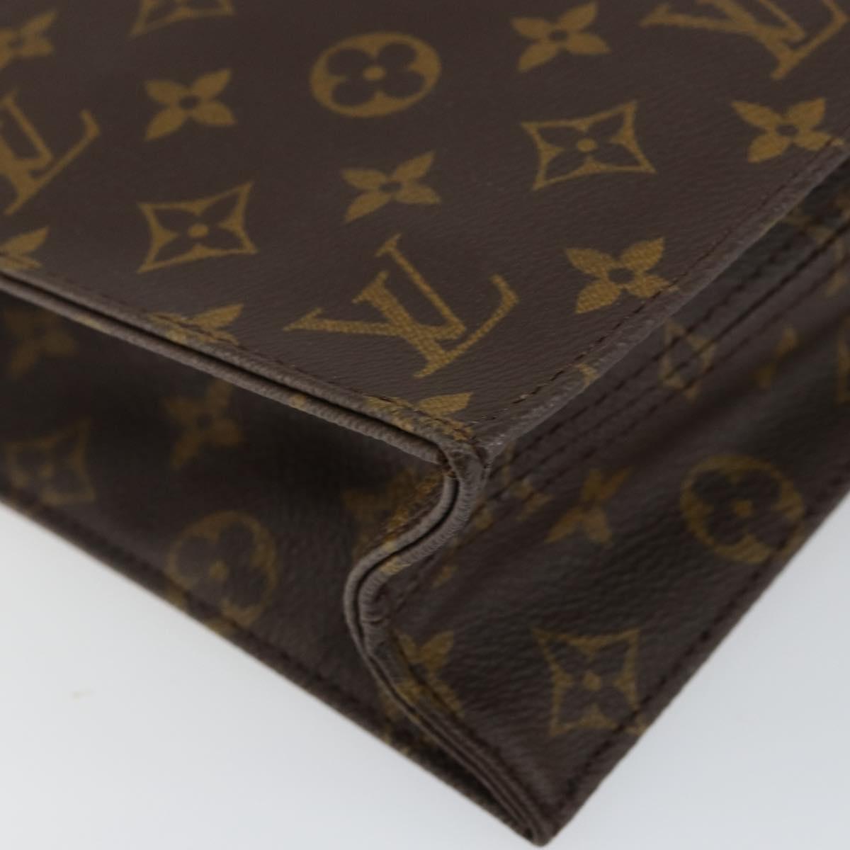 LOUIS VUITTON Monogram Sac Plat Hand Bag M51140 LV Auth 142831