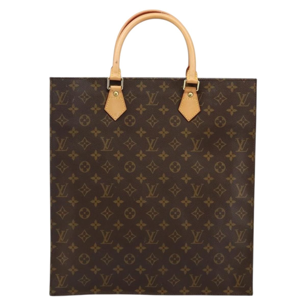 LOUIS VUITTON Monogram Sac Plat Hand Bag M51140 LV Auth 142831
