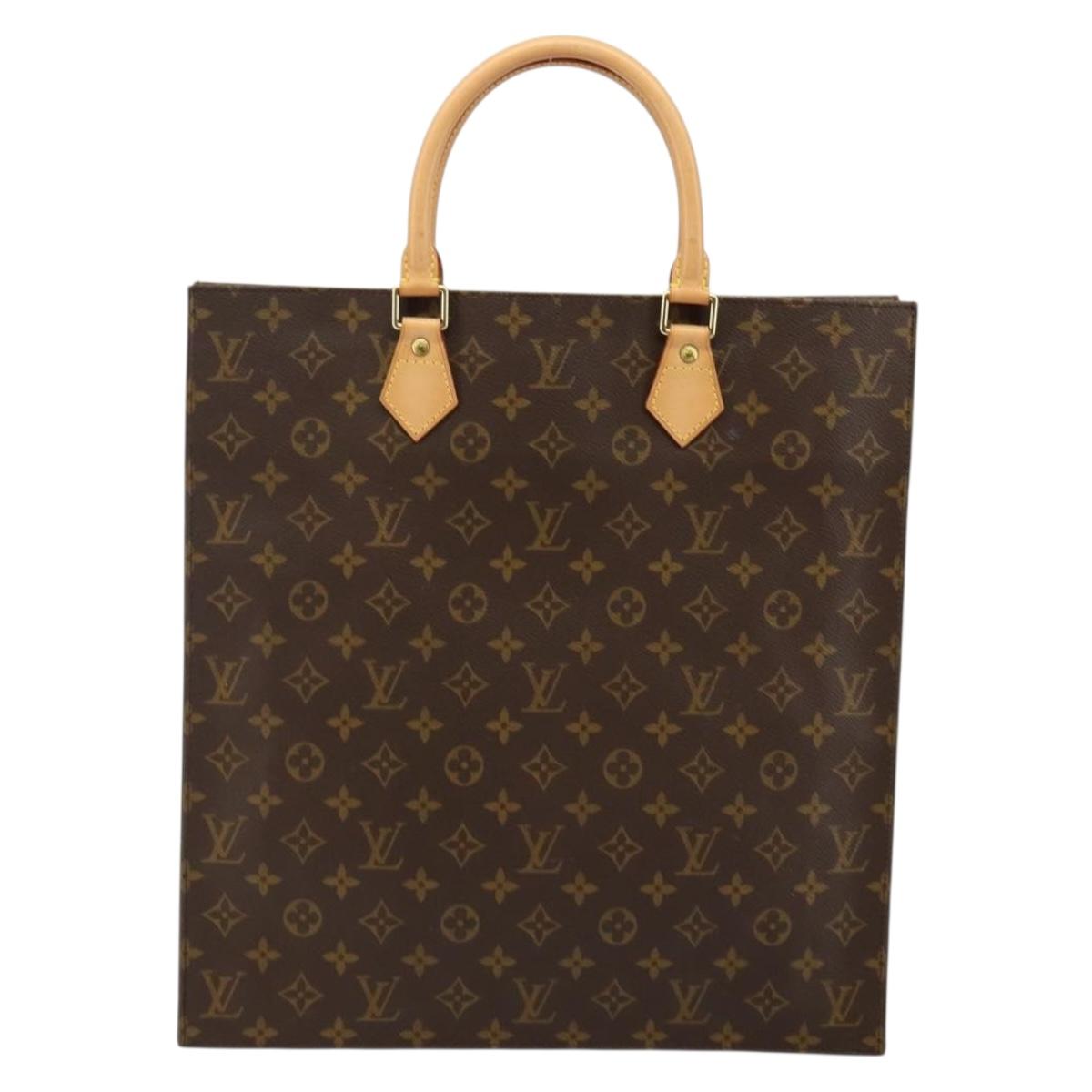 LOUIS VUITTON Monogram Sac Plat Hand Bag M51140 LV Auth 142831