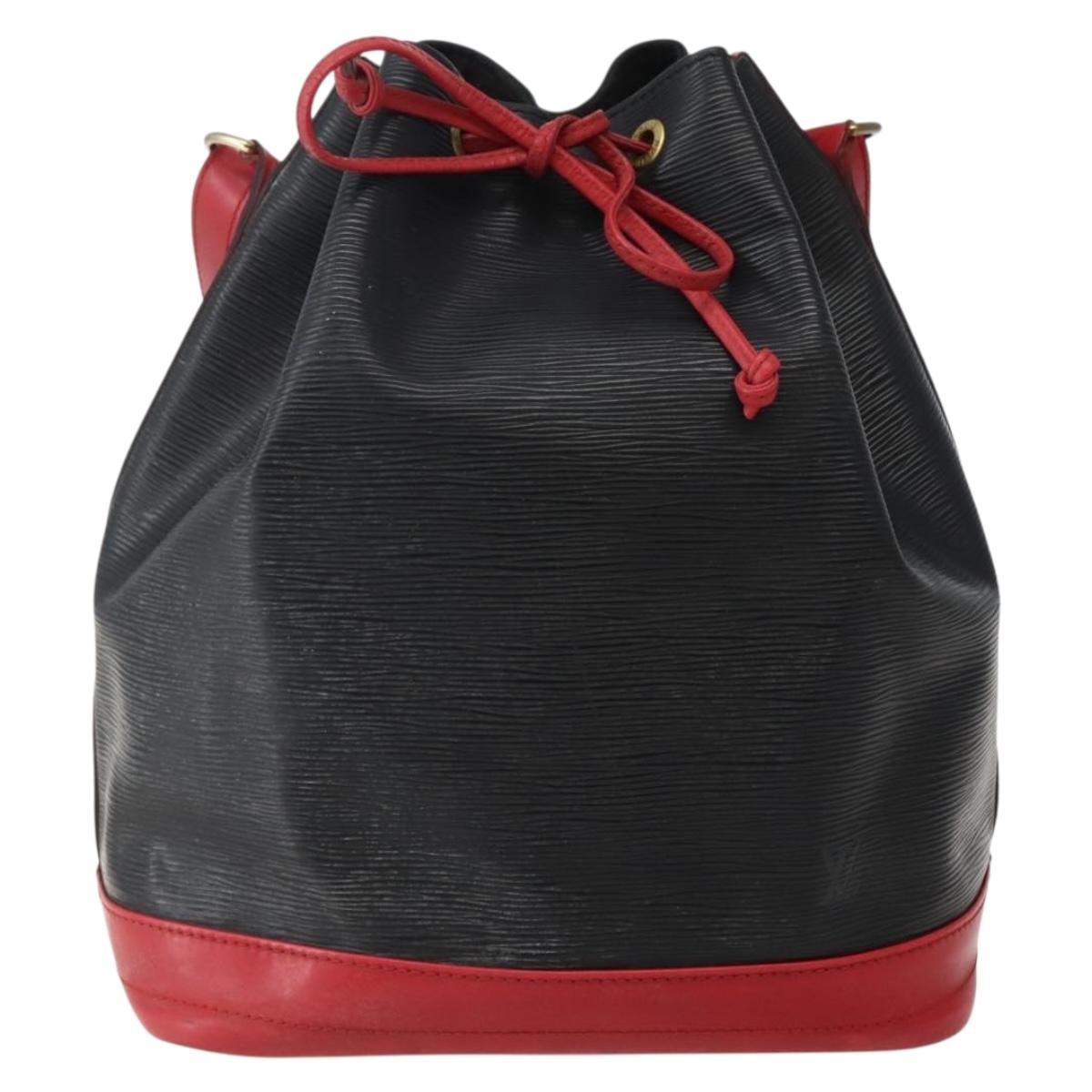 LOUIS VUITTON Epi Noe Shoulder Bag Bicolor Black Red M44017 LV Auth 142834