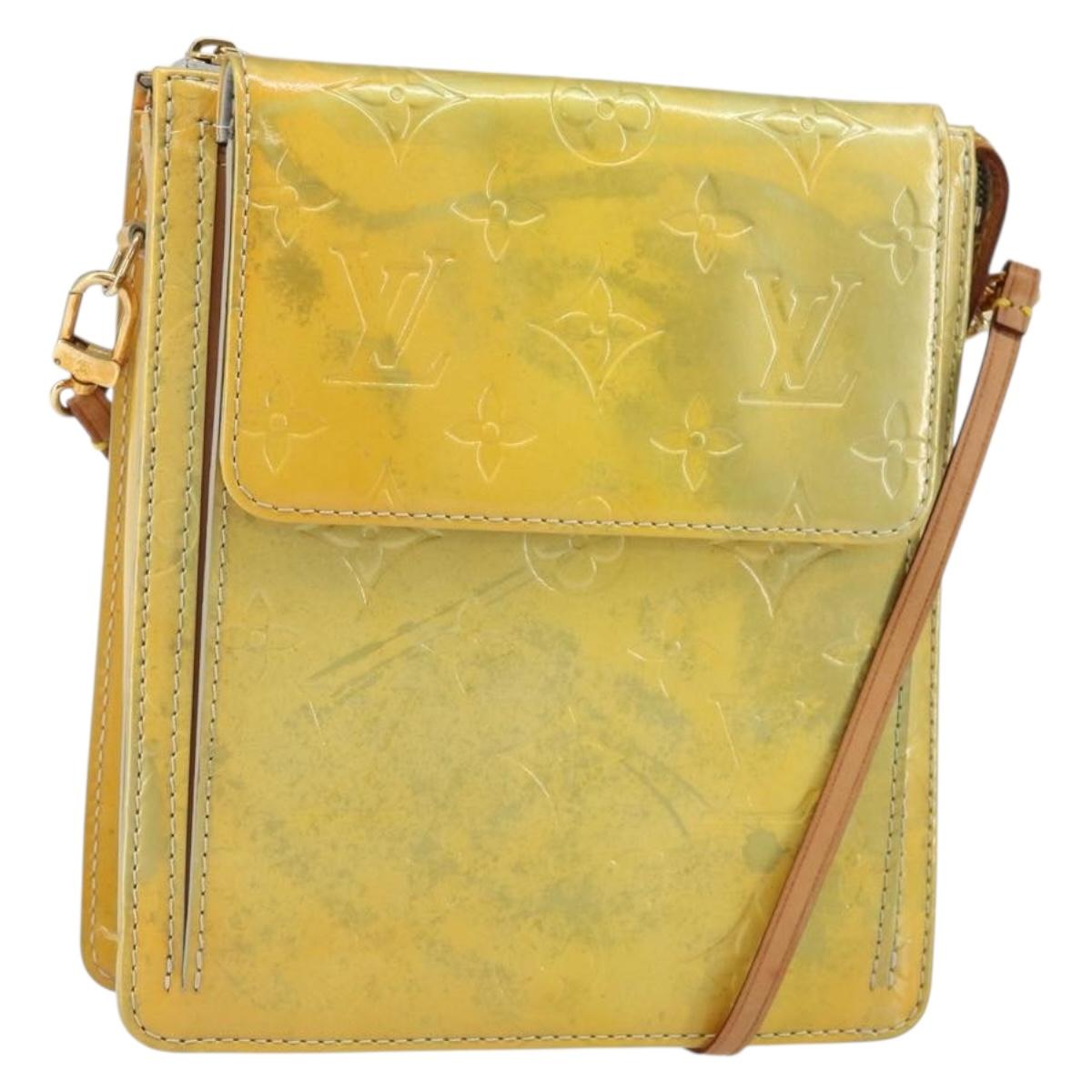LOUIS VUITTON Monogram Vernis Motto Accessory Pouch Gris M91030 LV Auth 142835