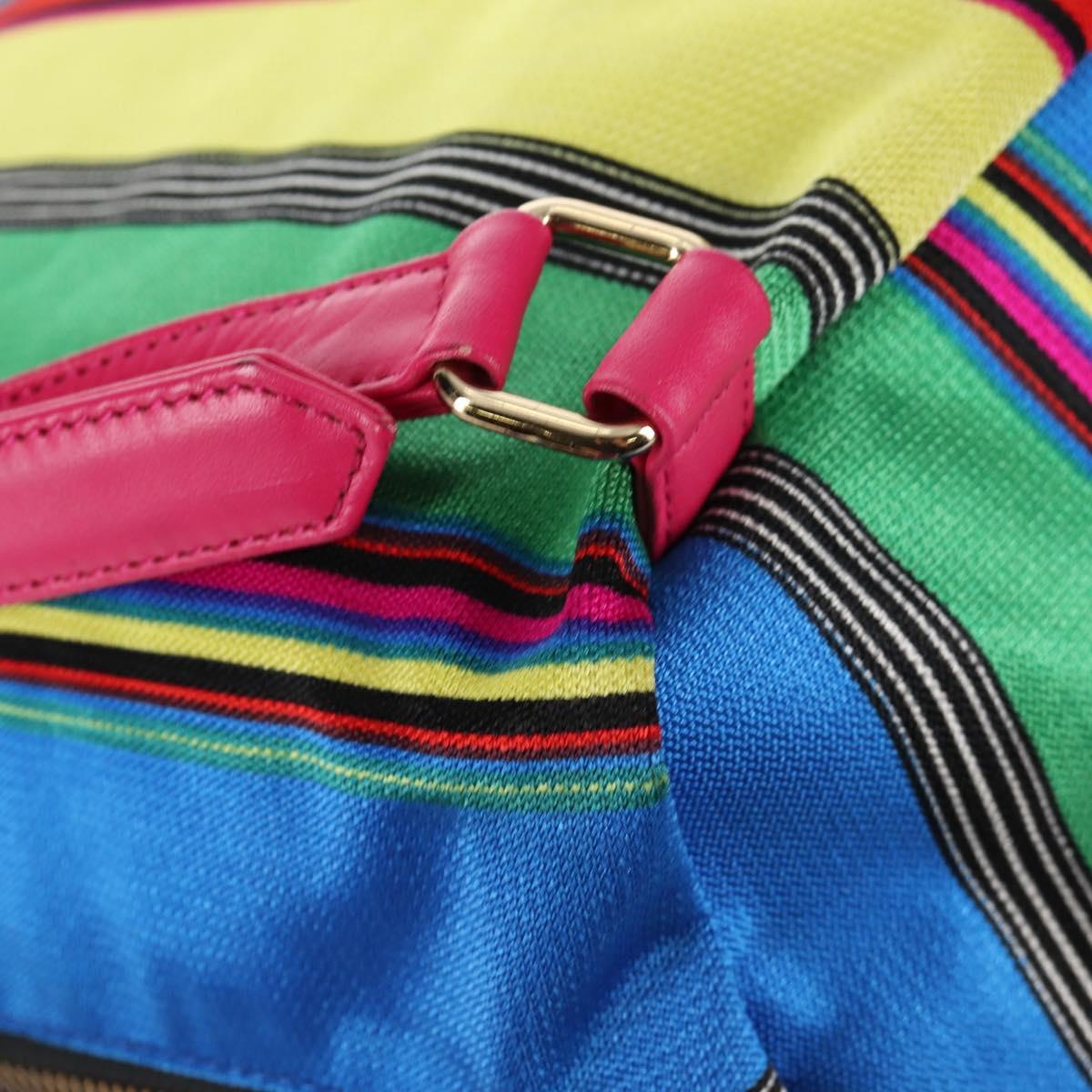 Gianni Versace Backpack Canvas Multicolor Gold Auth 142845V