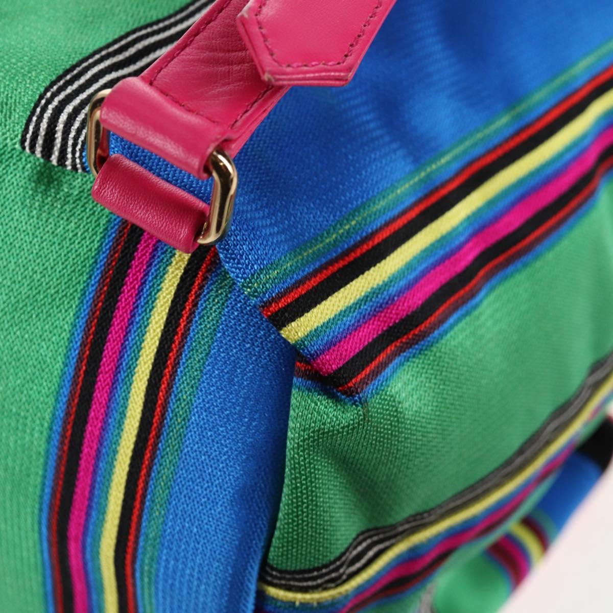 Gianni Versace Backpack Canvas Multicolor Gold Auth 142845V