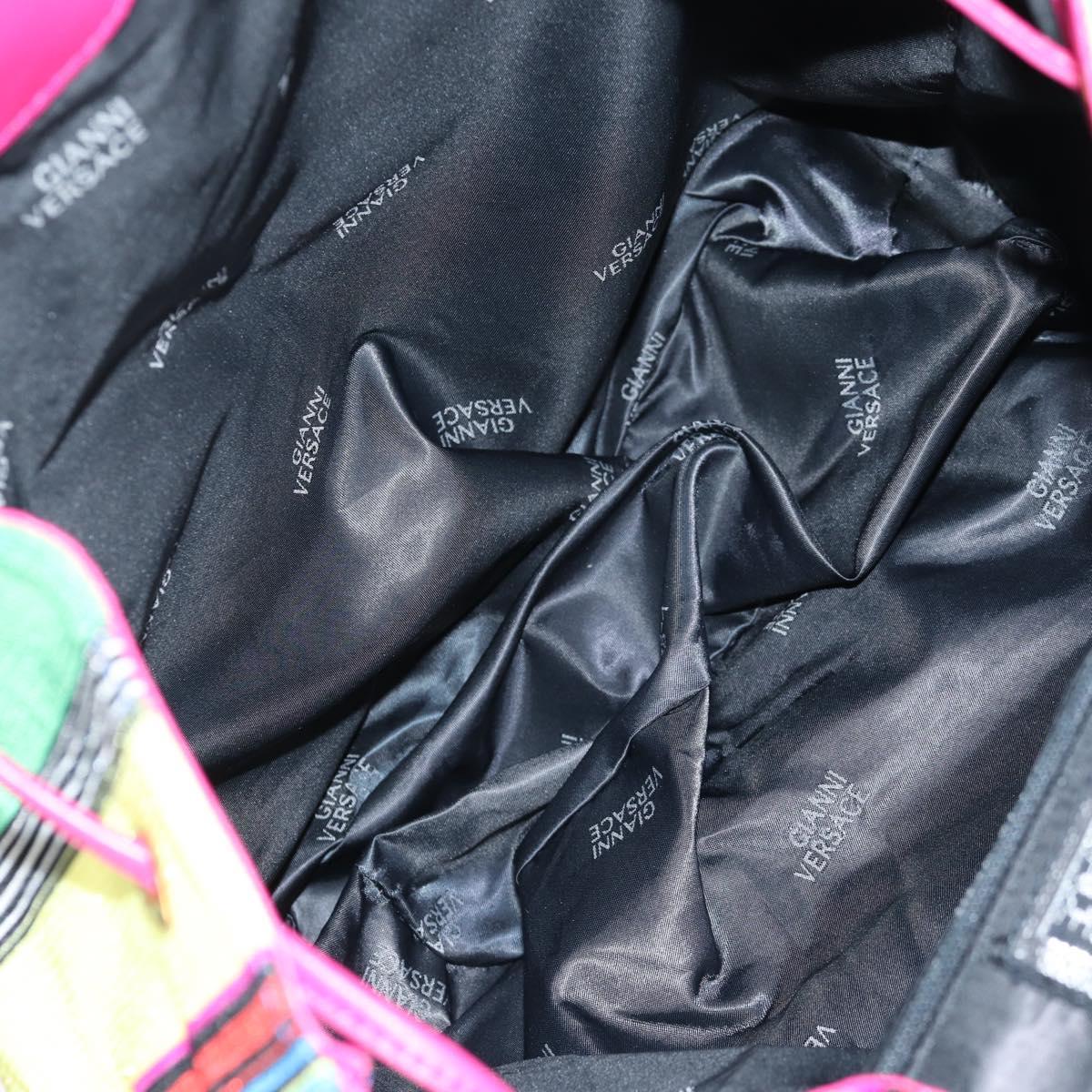 Gianni Versace Backpack Canvas Multicolor Gold Auth 142845V