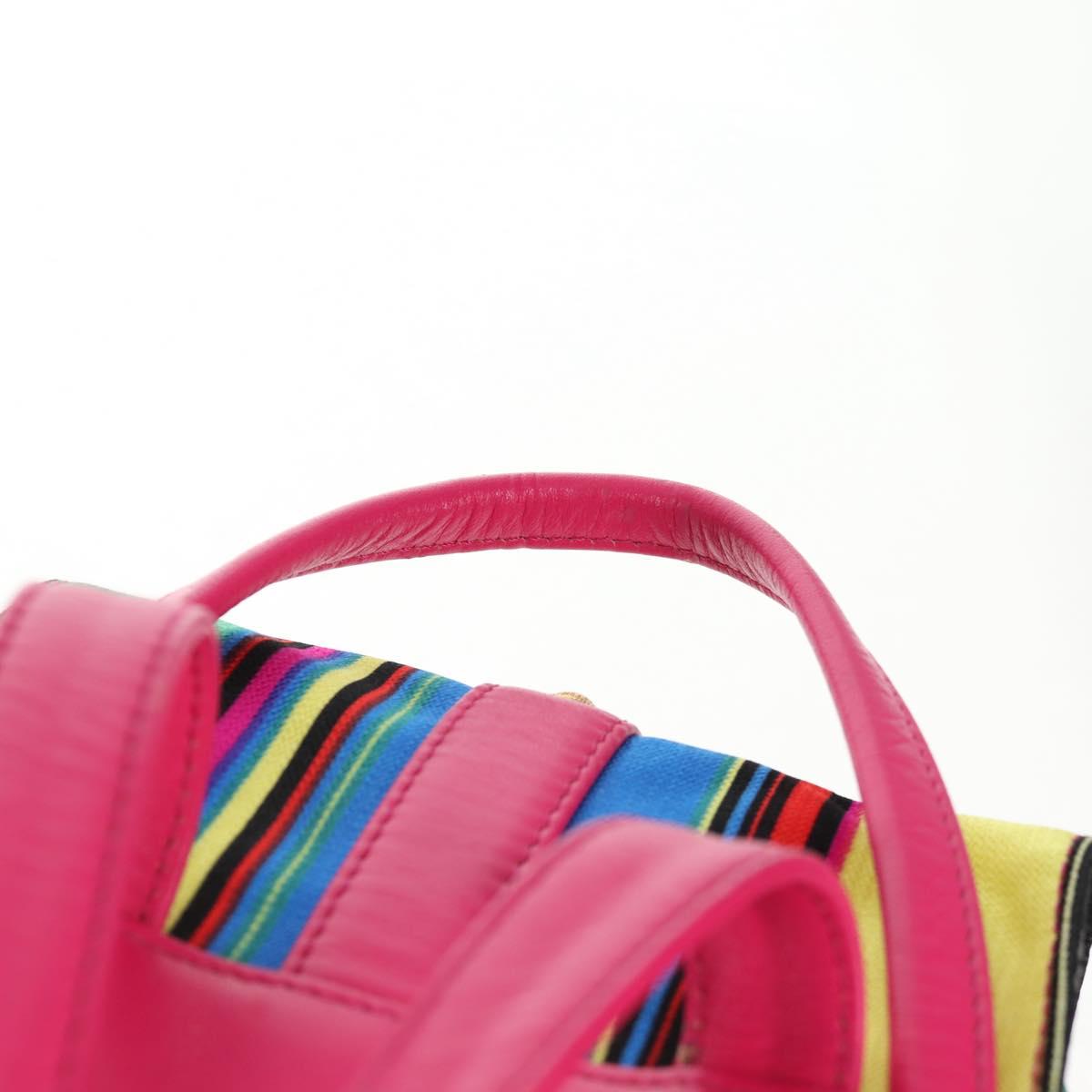 Gianni Versace Backpack Canvas Multicolor Gold Auth 142845V