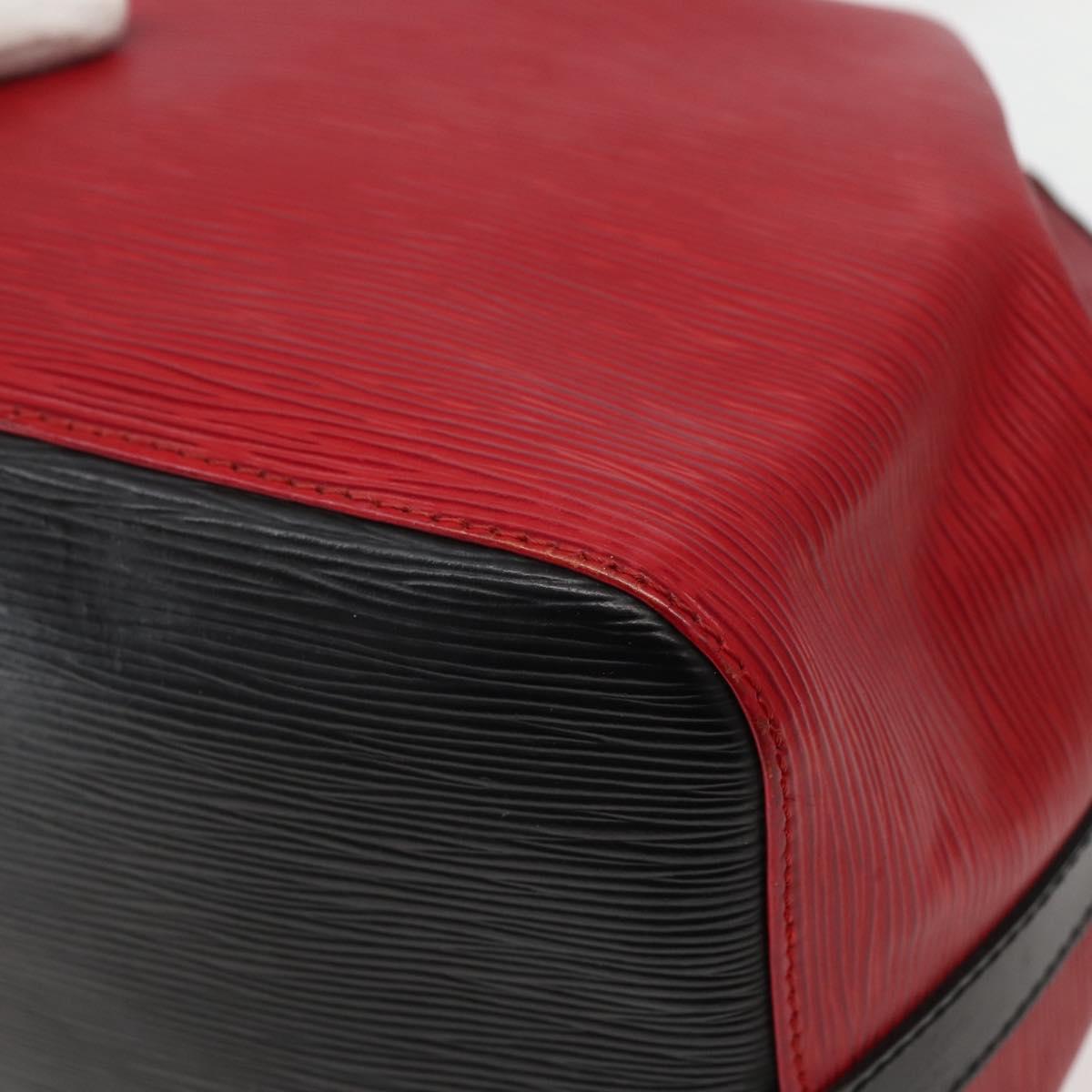 LOUIS VUITTON Epi Petit Noe Shoulder Bag Bicolor Black Red M44017 LV Auth 142857