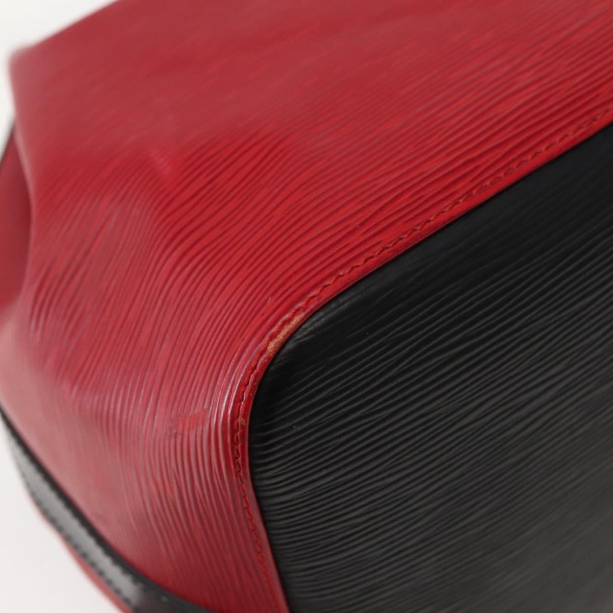 LOUIS VUITTON Epi Petit Noe Shoulder Bag Bicolor Black Red M44017 LV Auth 142857