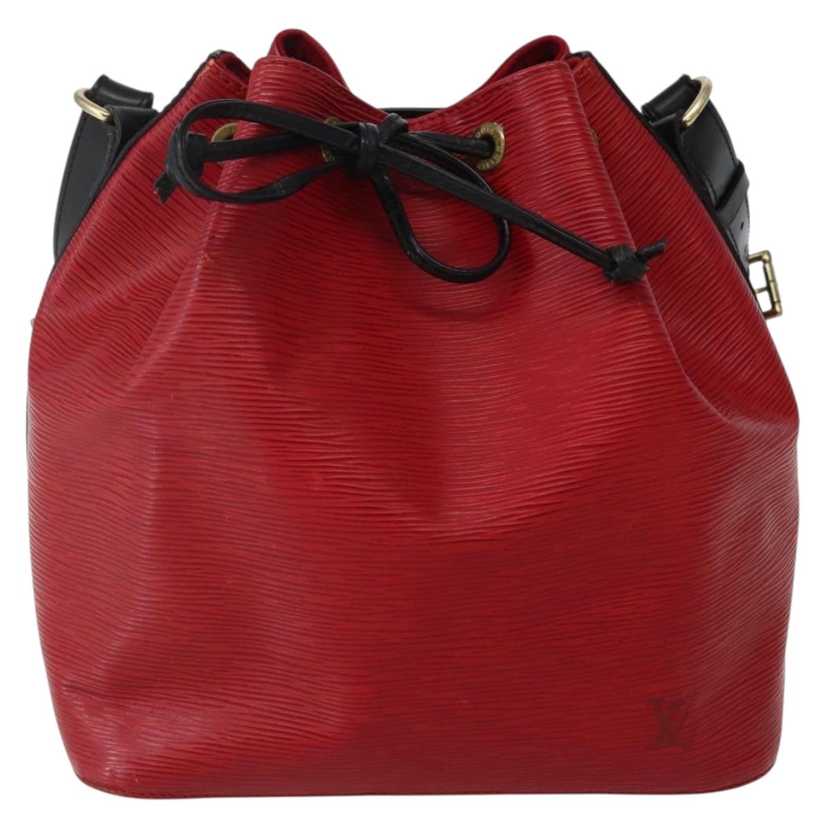 LOUIS VUITTON Epi Petit Noe Shoulder Bag Bicolor Black Red M44017 LV Auth 142857