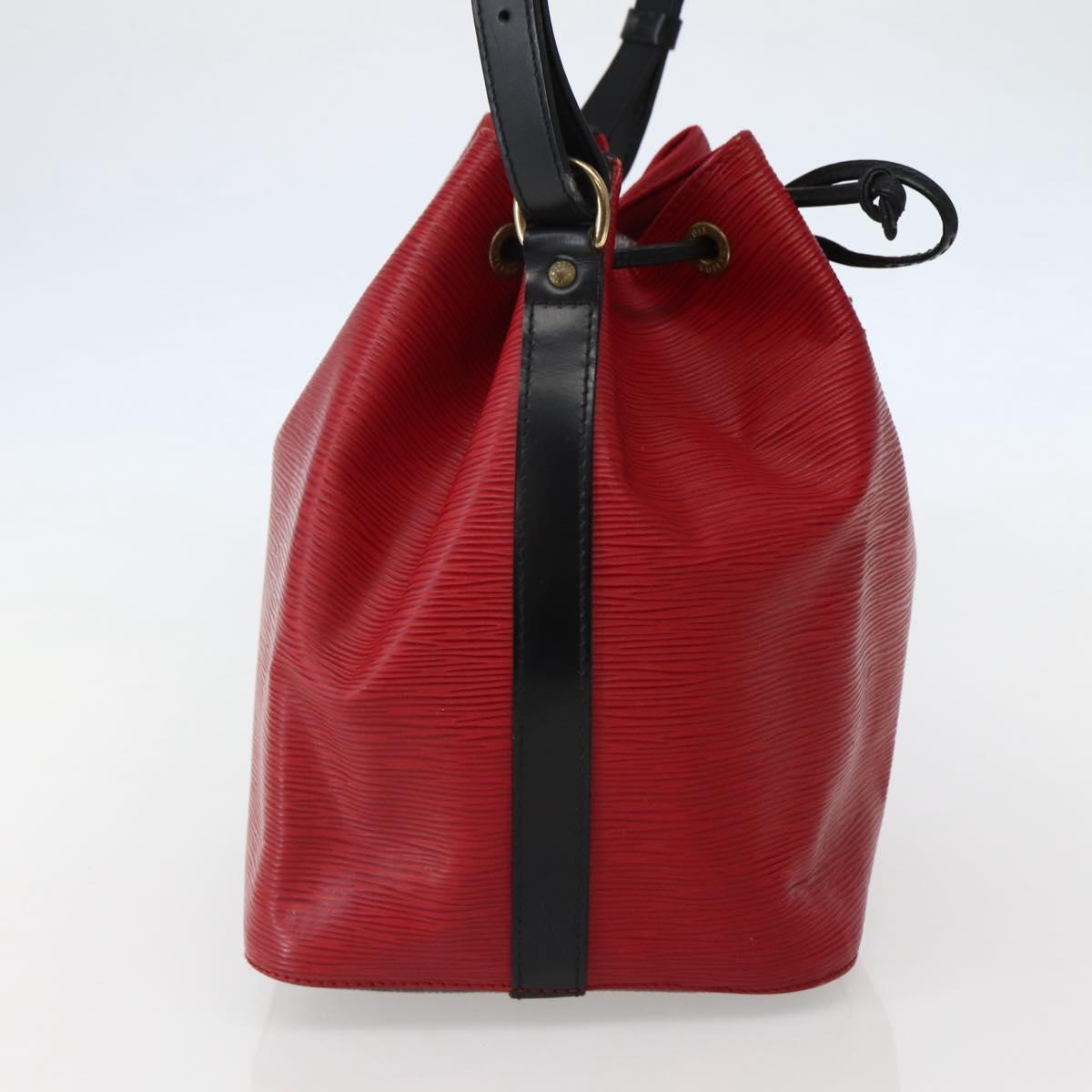 LOUIS VUITTON Epi Petit Noe Shoulder Bag Bicolor Black Red M44017 LV Auth 142857