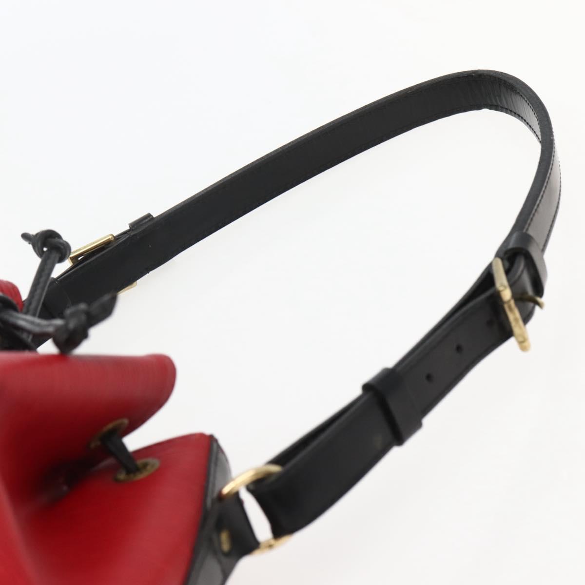 LOUIS VUITTON Epi Petit Noe Shoulder Bag Bicolor Black Red M44017 LV Auth 142857