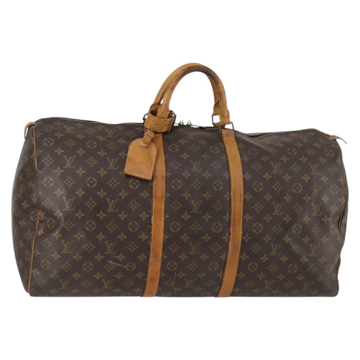 LOUIS VUITTON Monogram Keepall 60 Boston Bag M41422 LV Auth 142861