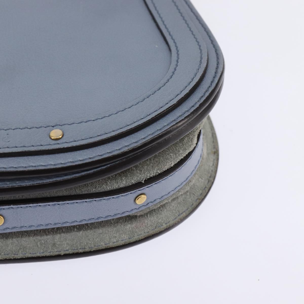 Chloe Nile Hand Bag Leather 2way Light Blue Gold Auth 142867