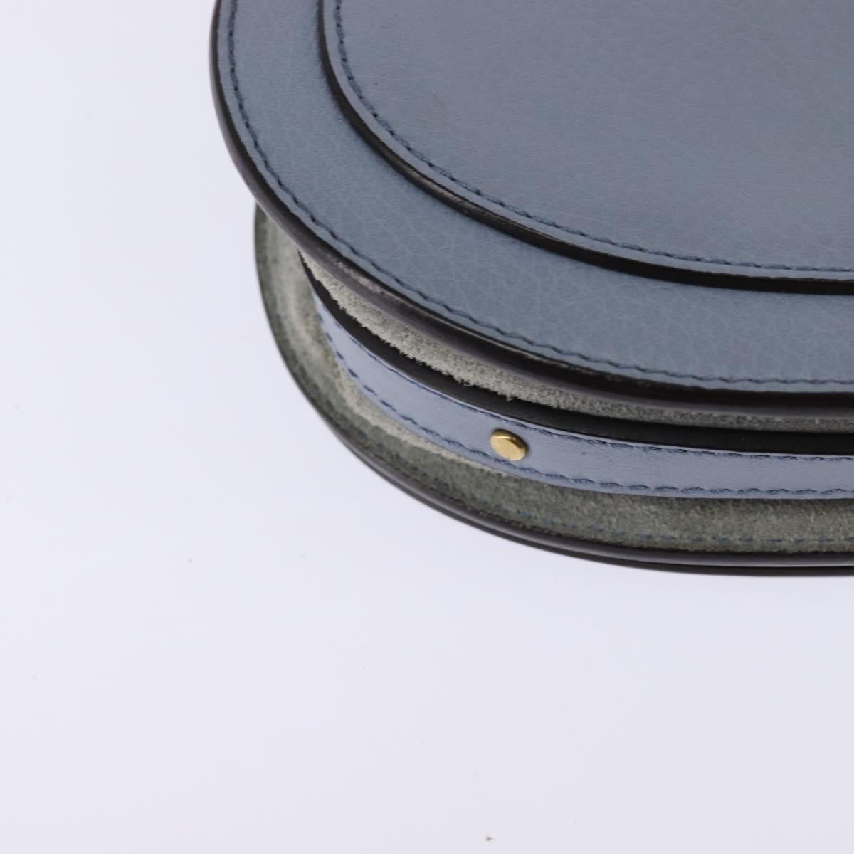 Chloe Nile Hand Bag Leather 2way Light Blue Gold Auth 142867