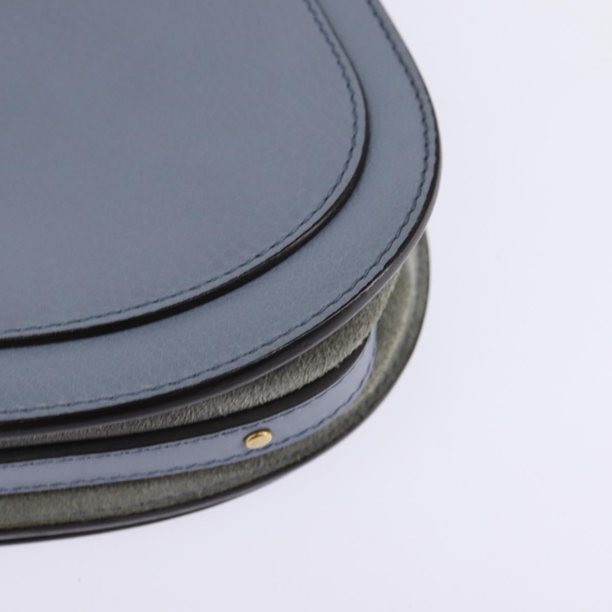 Chloe Nile Hand Bag Leather 2way Light Blue Gold Auth 142867