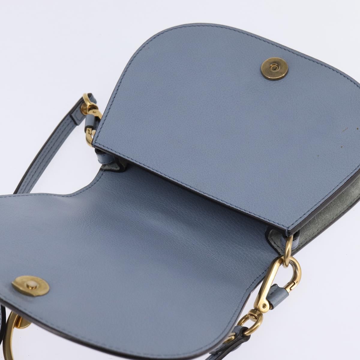 Chloe Nile Hand Bag Leather 2way Light Blue Gold Auth 142867