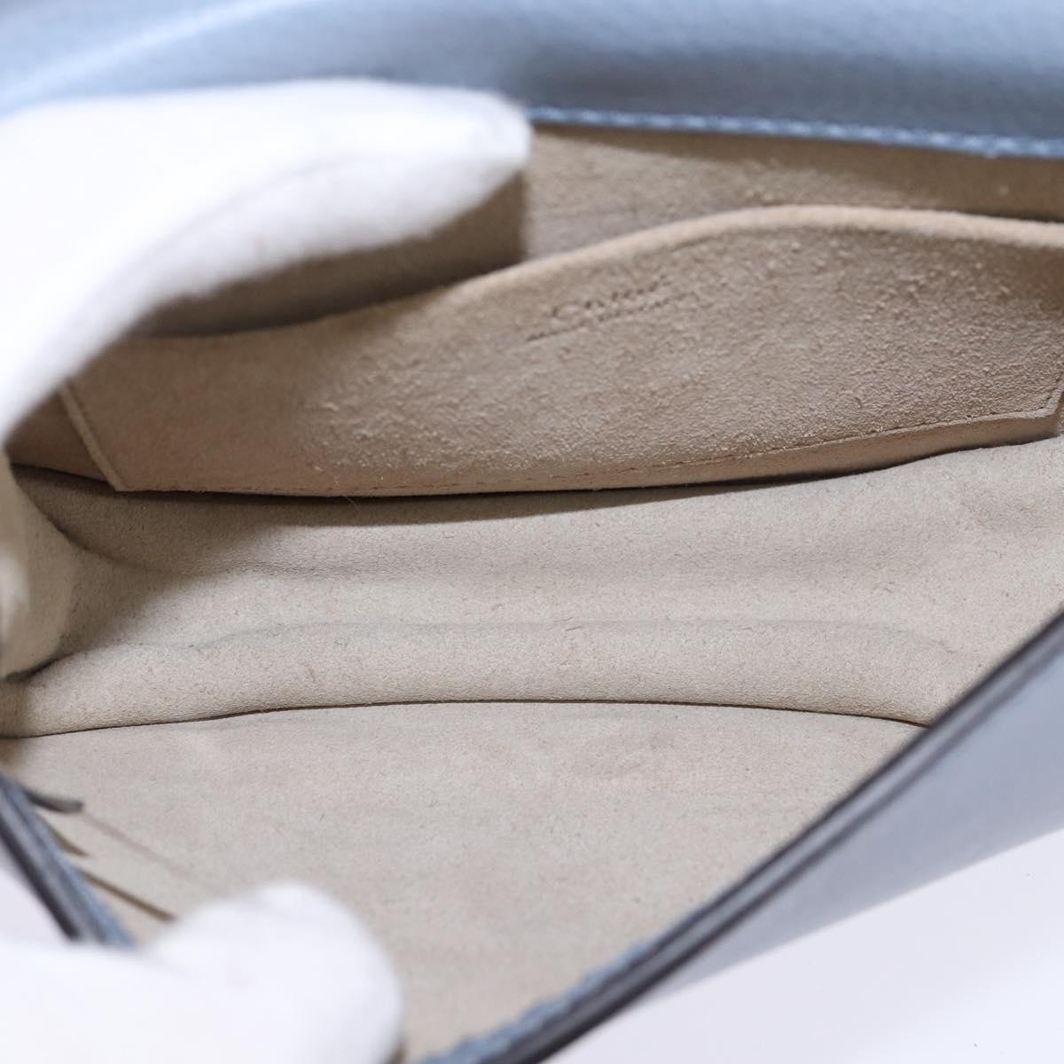 Chloe Nile Hand Bag Leather 2way Light Blue Gold Auth 142867