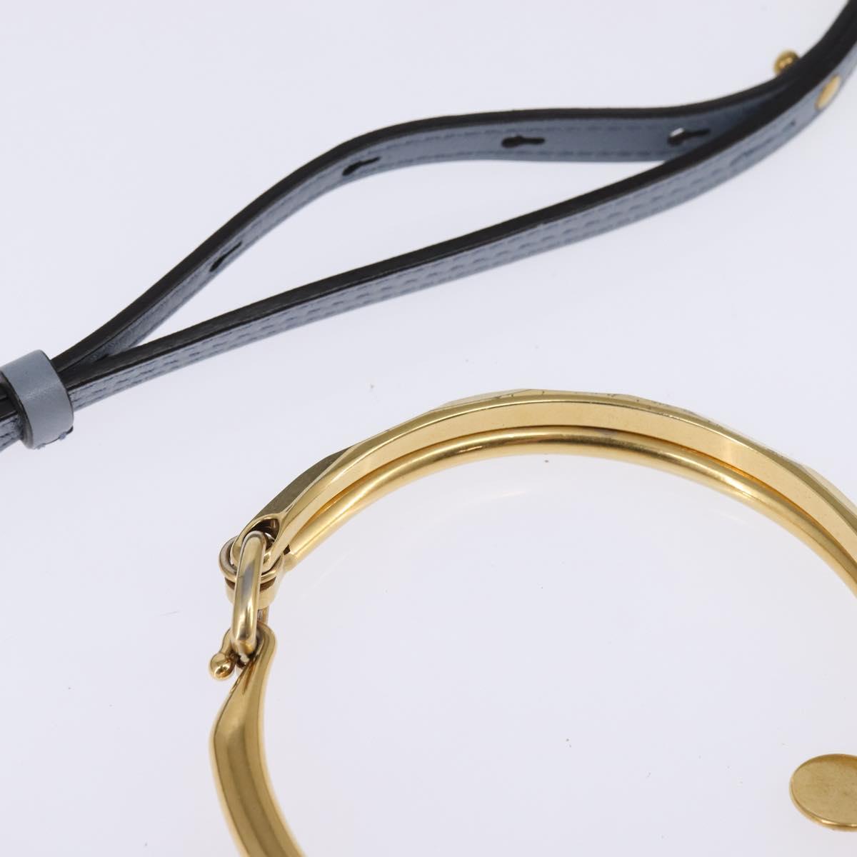 Chloe Nile Hand Bag Leather 2way Light Blue Gold Auth 142867