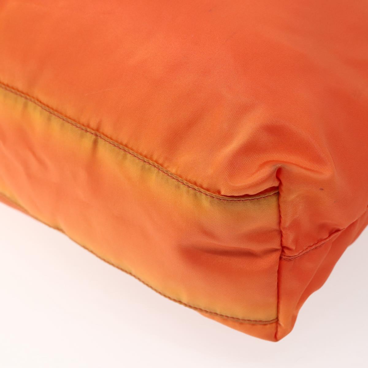 PRADA Tote Bag Nylon Orange Silver Auth 142868