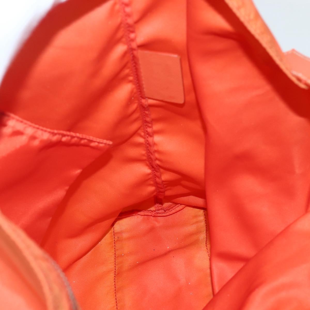 PRADA Tote Bag Nylon Orange Silver Auth 142868