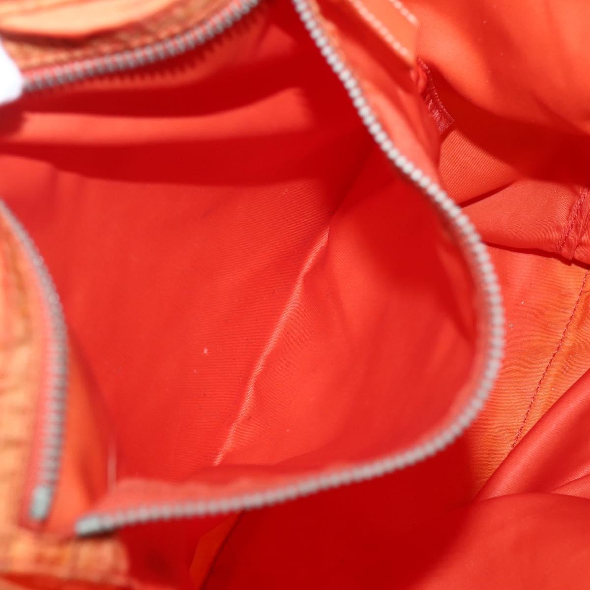 PRADA Tote Bag Nylon Orange Silver Auth 142868