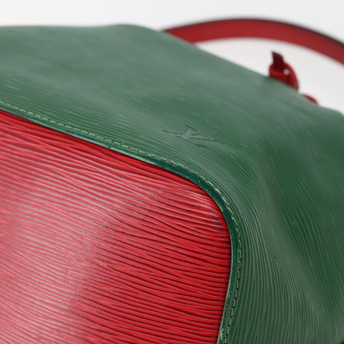 LOUIS VUITTON Epi Petit Noe Shoulder Bag Bicolor Green Red M44147 LV Auth 142869