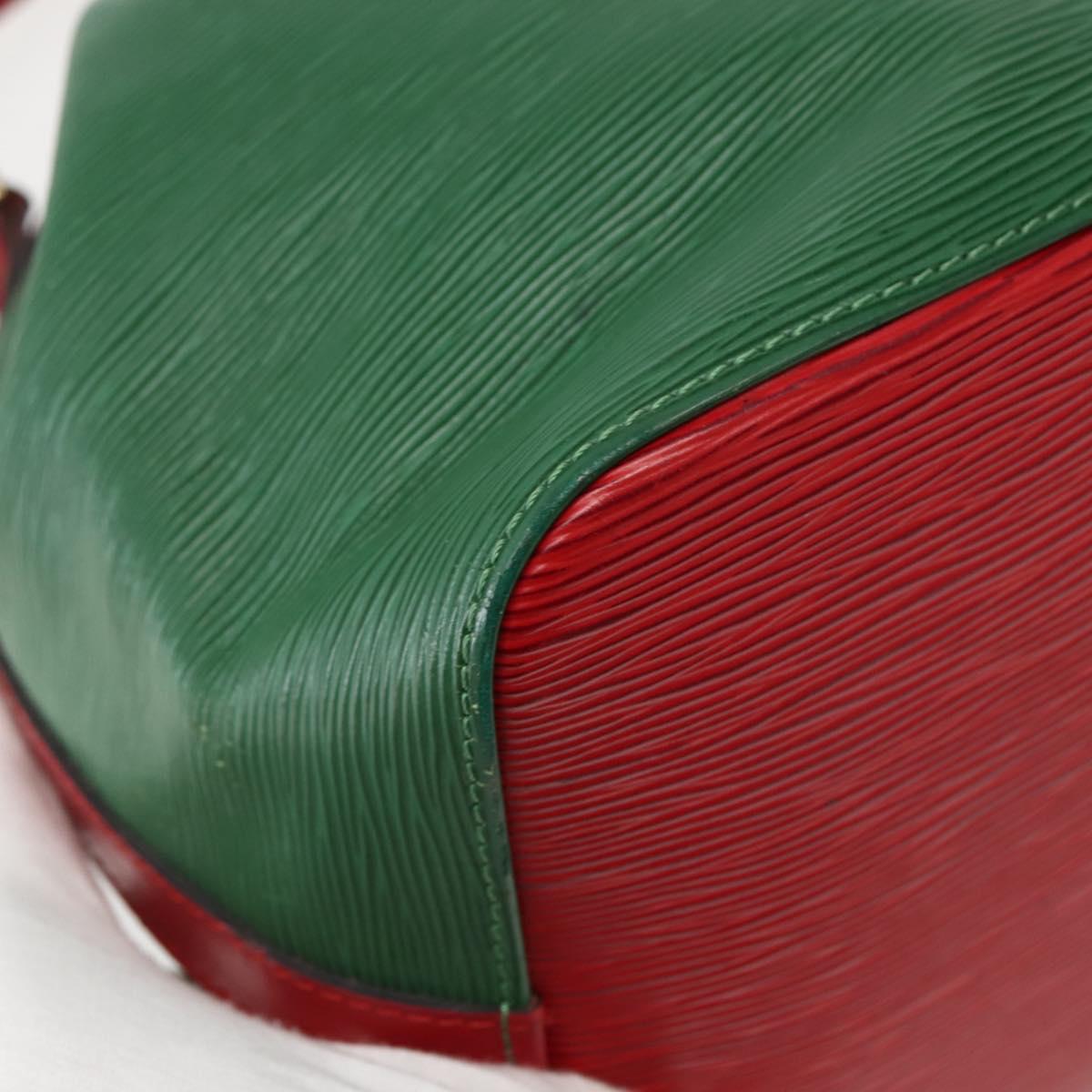 LOUIS VUITTON Epi Petit Noe Shoulder Bag Bicolor Green Red M44147 LV Auth 142869