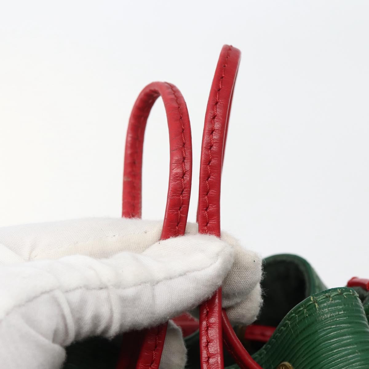 LOUIS VUITTON Epi Petit Noe Shoulder Bag Bicolor Green Red M44147 LV Auth 142869