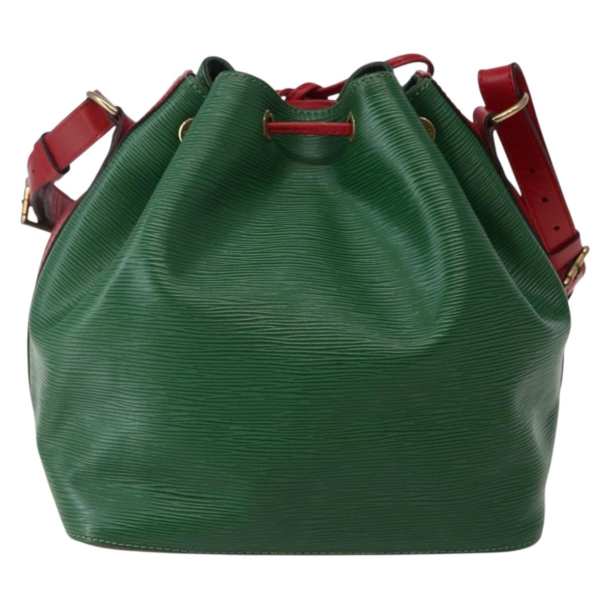 LOUIS VUITTON Epi Petit Noe Shoulder Bag Bicolor Green Red M44147 LV Auth 142869