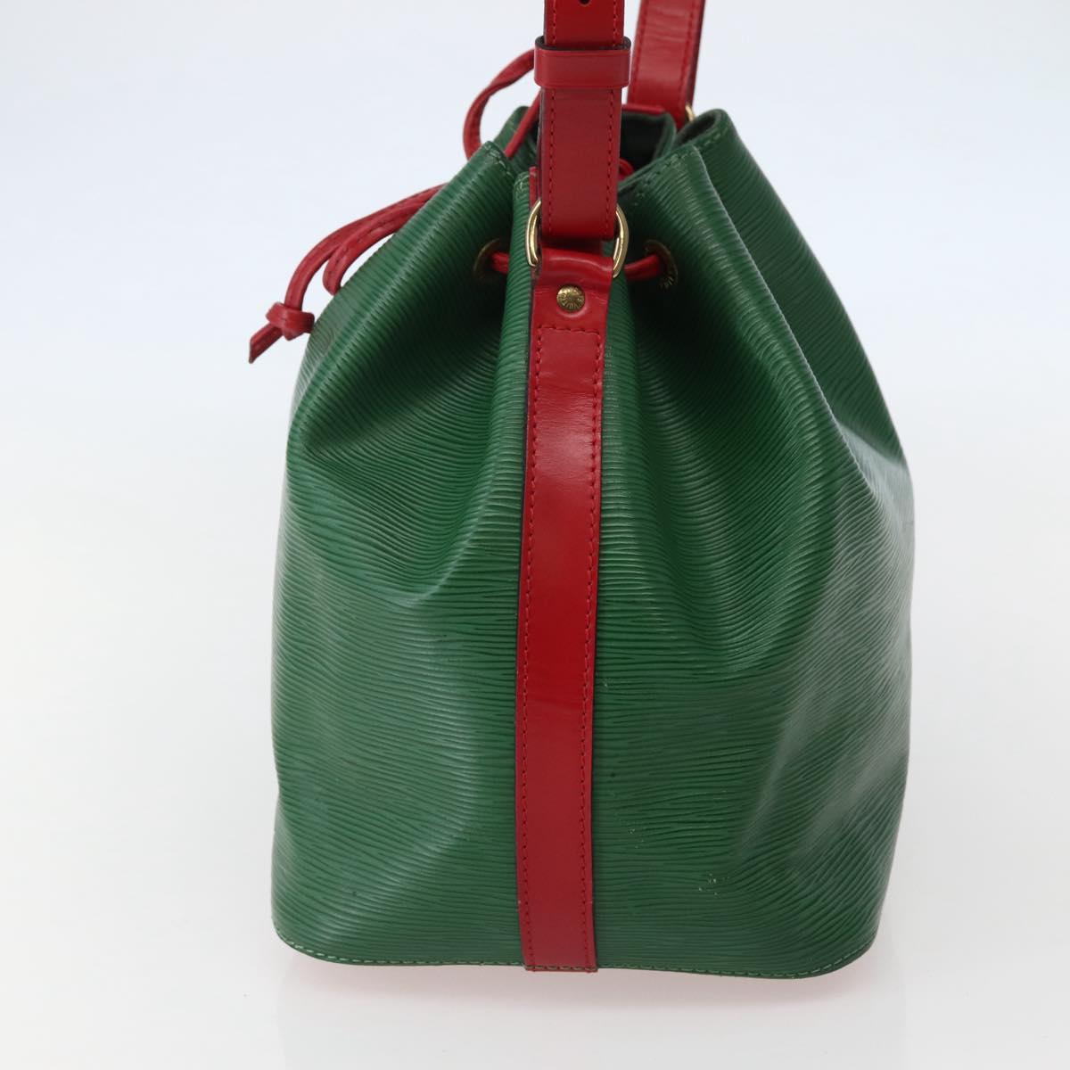 LOUIS VUITTON Epi Petit Noe Shoulder Bag Bicolor Green Red M44147 LV Auth 142869