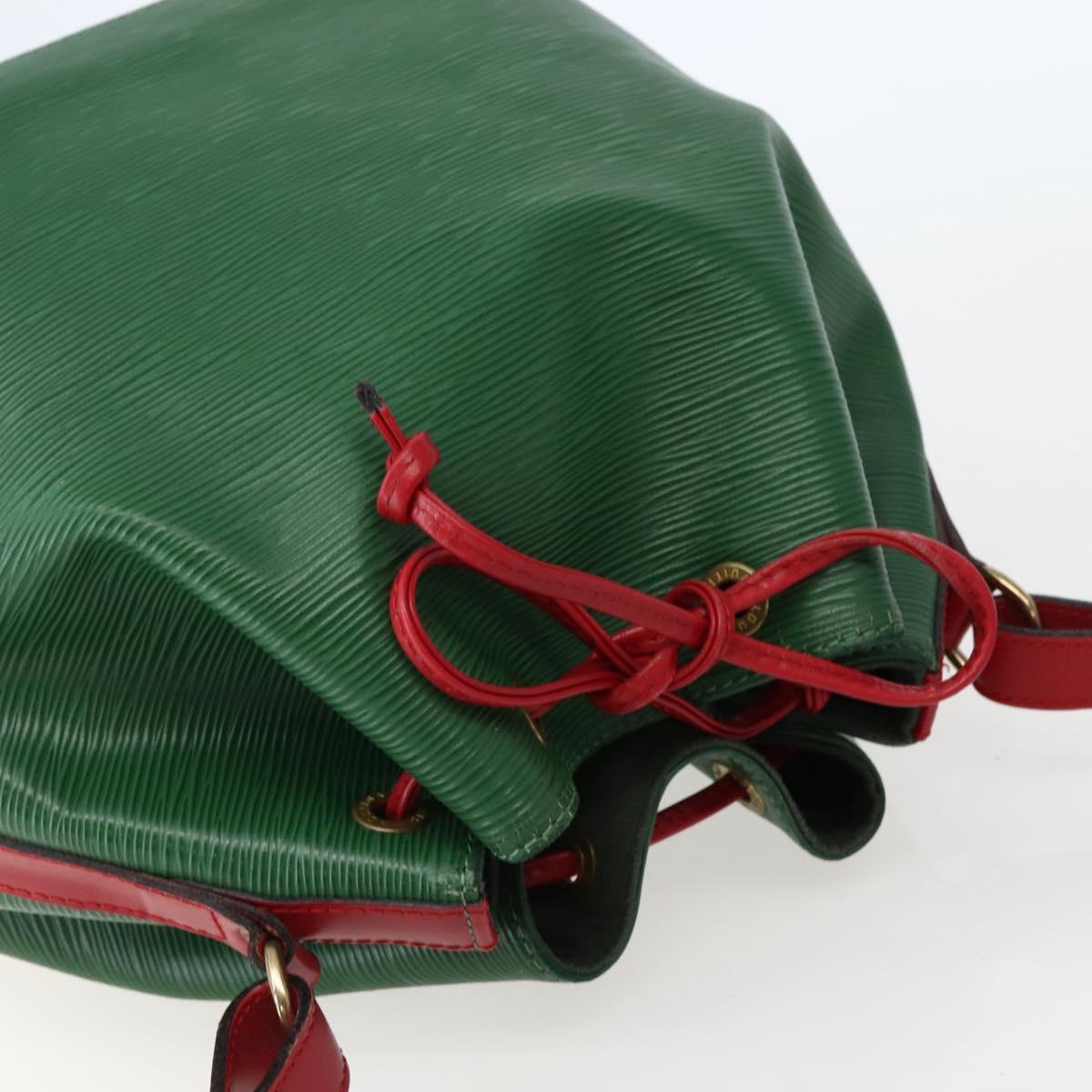 LOUIS VUITTON Epi Petit Noe Shoulder Bag Bicolor Green Red M44147 LV Auth 142869