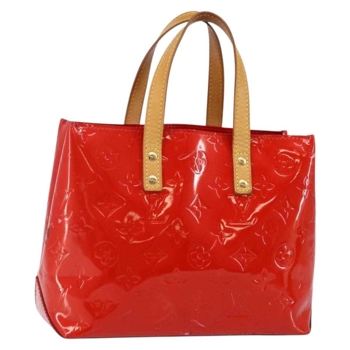 LOUIS VUITTON Monogram Vernis Reade PM Hand Bag Red Rouge M91088 LV Auth 142871