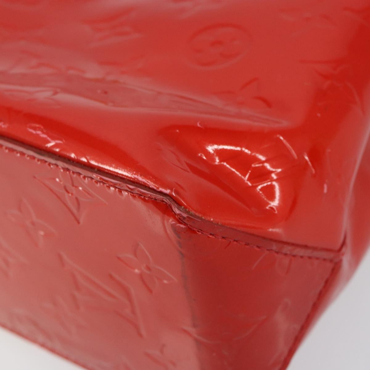 LOUIS VUITTON Monogram Vernis Reade PM Hand Bag Red Rouge M91088 LV Auth 142871