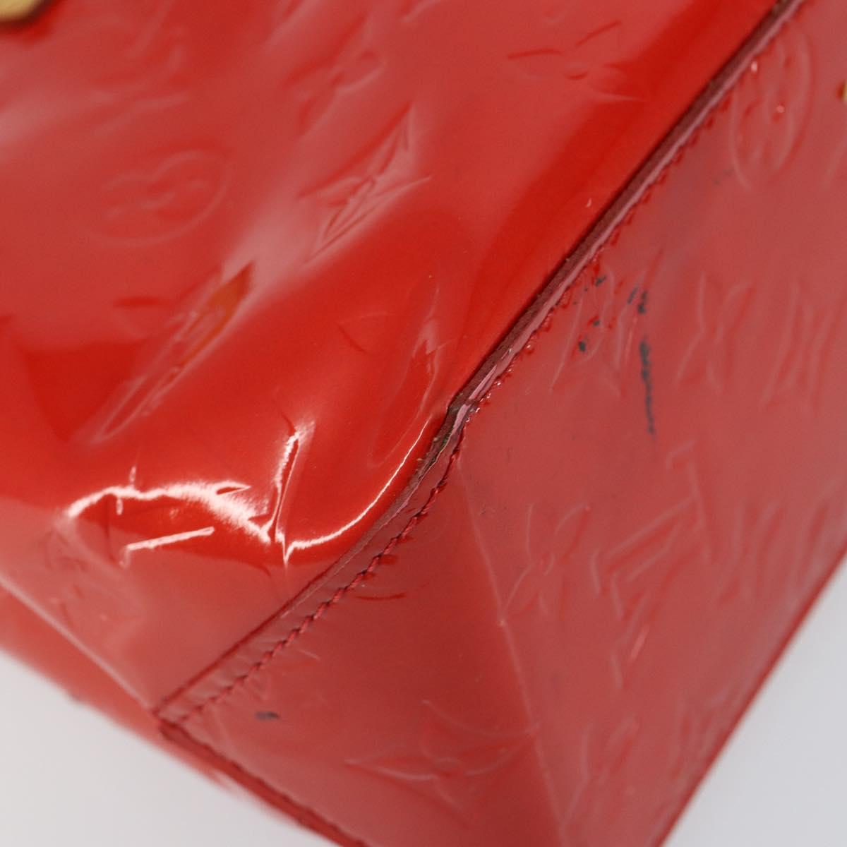 LOUIS VUITTON Monogram Vernis Reade PM Hand Bag Red Rouge M91088 LV Auth 142871