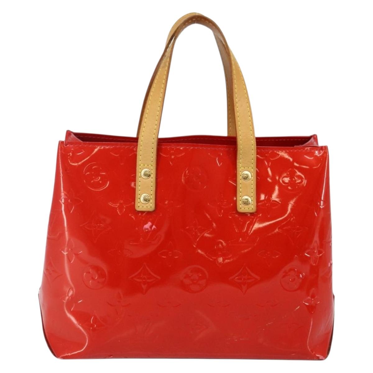 LOUIS VUITTON Monogram Vernis Reade PM Hand Bag Red Rouge M91088 LV Auth 142871