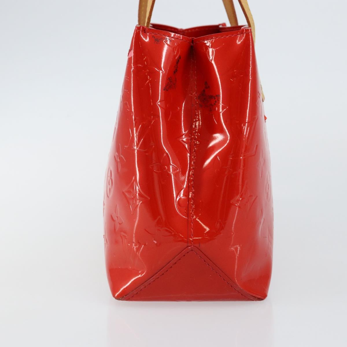 LOUIS VUITTON Monogram Vernis Reade PM Hand Bag Red Rouge M91088 LV Auth 142871