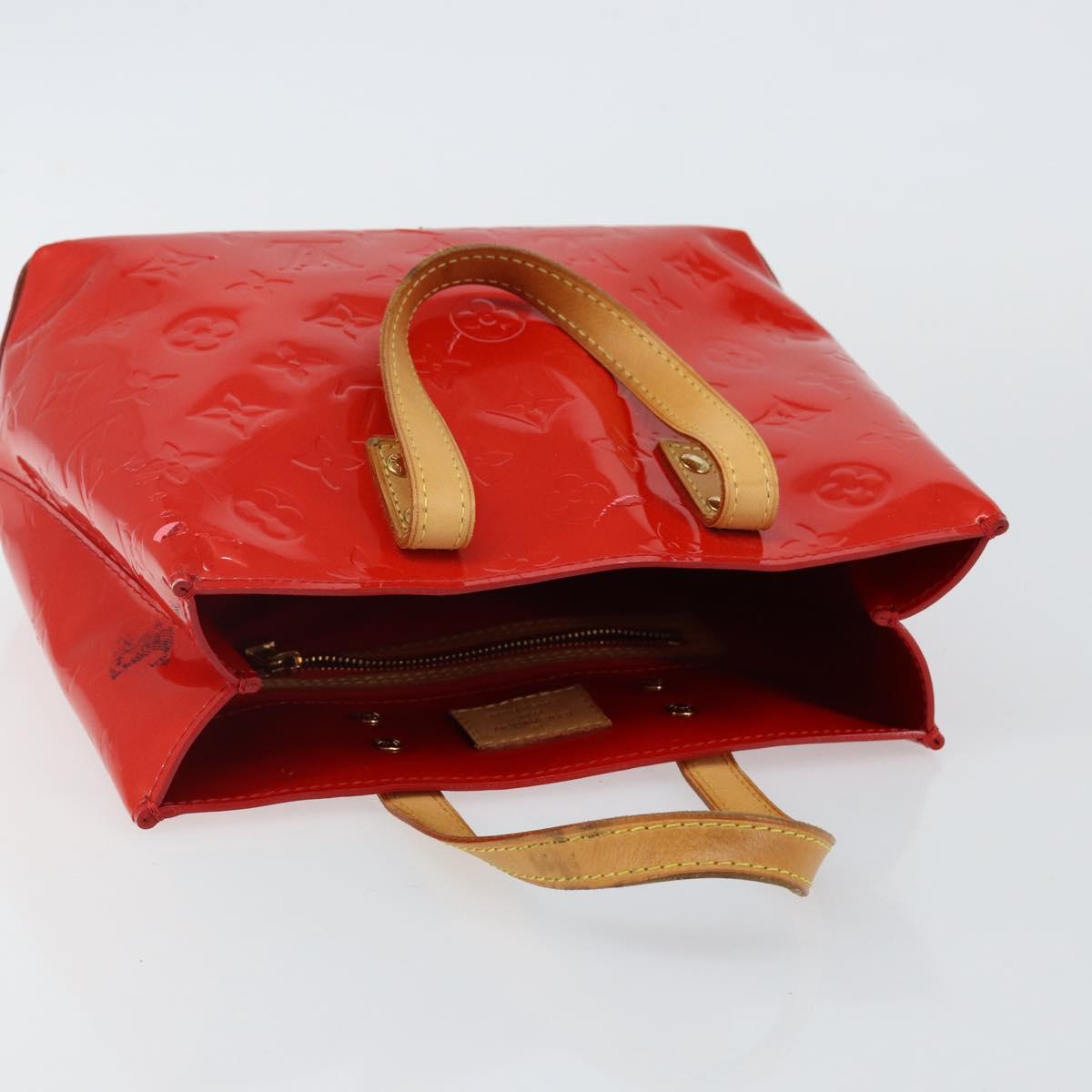 LOUIS VUITTON Monogram Vernis Reade PM Hand Bag Red Rouge M91088 LV Auth 142871