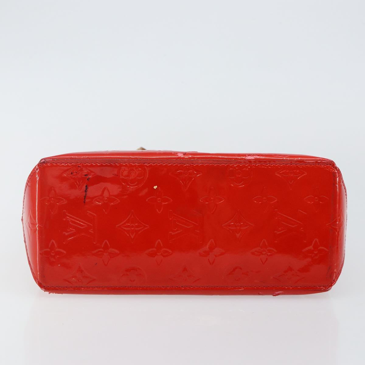 LOUIS VUITTON Monogram Vernis Reade PM Hand Bag Red Rouge M91088 LV Auth 142871